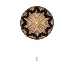 Good&Mojo Wandleuchte Andros Schwarz/Natural | Geeignet für 1x E27 