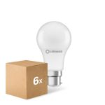 Mehrfachpackung 6x Ledvance Performance LED Glühbirne B22d Birne Matt 8.5W 806lm - 827 Extra Warmweiß|Ersatz Für 60W